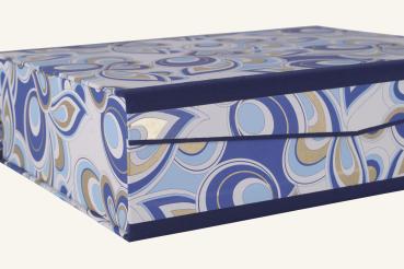 Stabile Sammelschachtel mit Leinenkanten Schreibweise Manufakttur